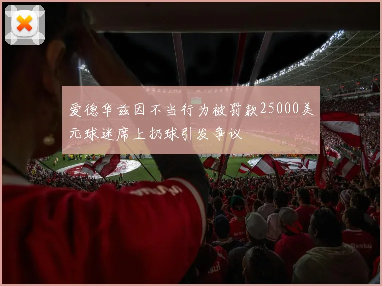 爱德华兹因不当行为被罚款25000美元球迷席上扔球引发争议